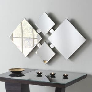 Create a visually captivating focal point for interior decor with a funky mirror.