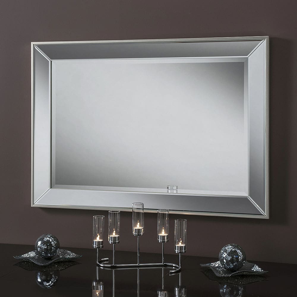 Boston Silver Raised Edge Mirror 170x79cm