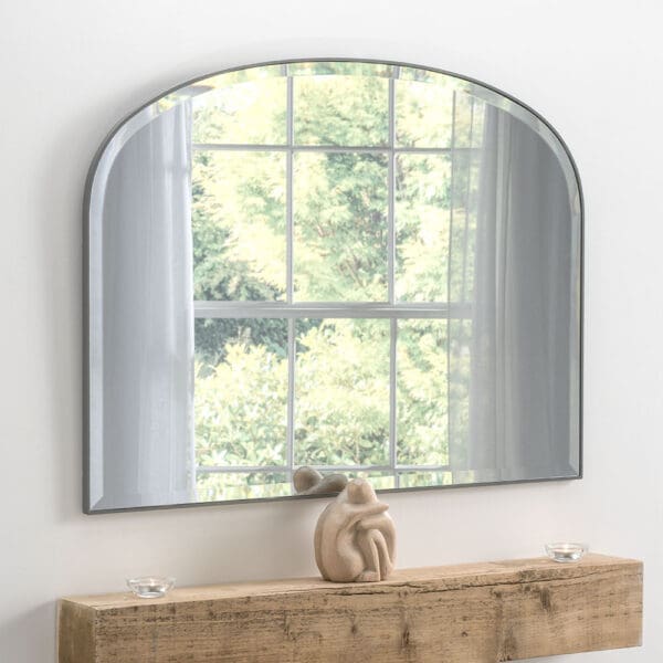 Holland Grey Over Mantle Mirror 93x71cm