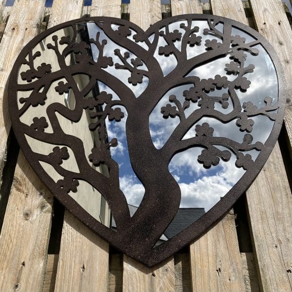 Lovage Heart Metal Outdoor Mirror 70x70cm