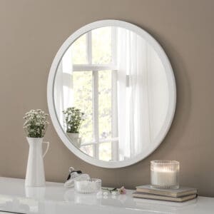 Manhattan White Circle Mirror