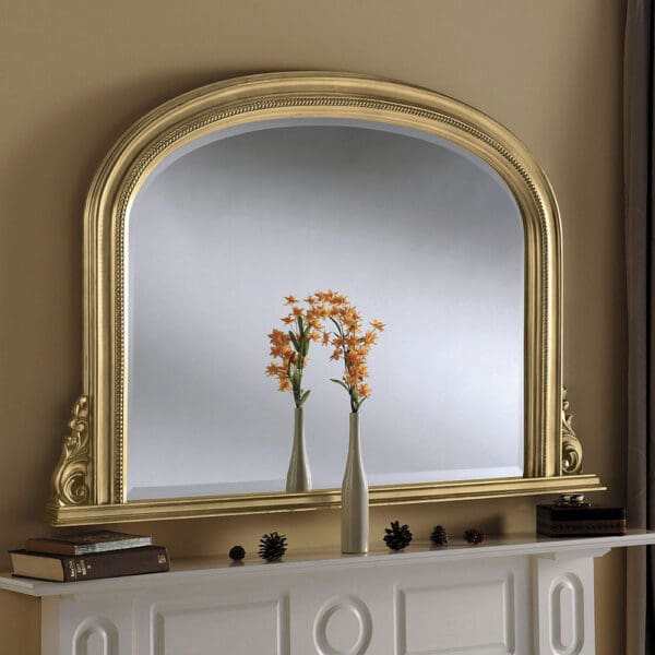Petherwin Gold Overmantle Mirror