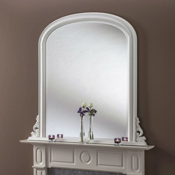 Petherwin White Overmantle Mirror 122x127cm