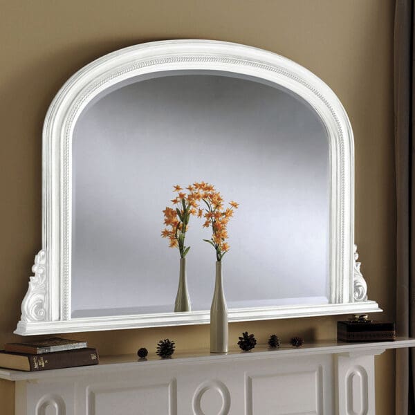 Petherwin White Overmantle Mirror 122x79cm