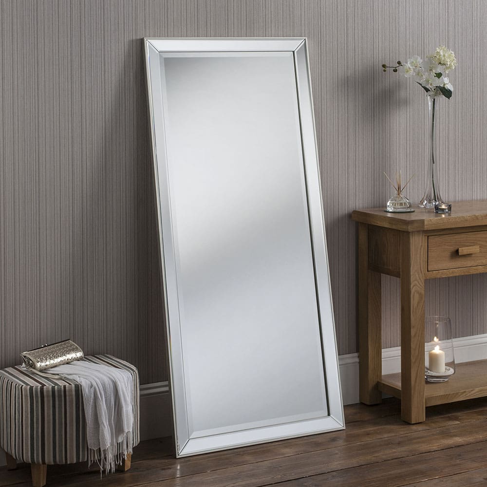 Windsor Silver Narrow Edge Mirror (2 Sizes) Soraya Interiors UK