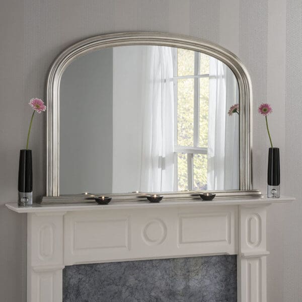 Bayswater Silver Overmantle Mirror