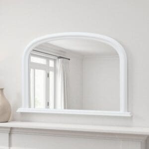 Bayswater Sleek White Overmantle Mirror 112x77cm