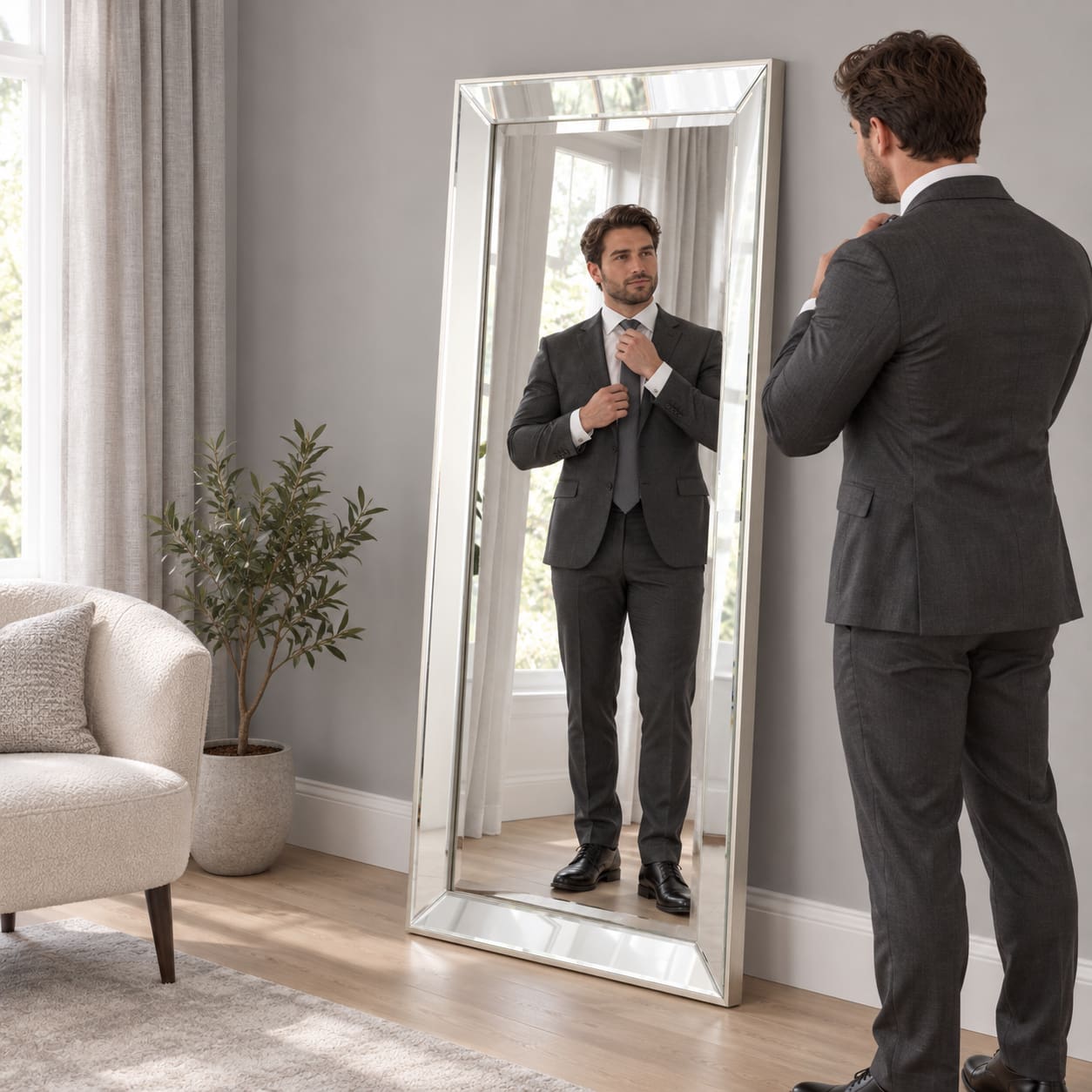 Boston Silver Contemporary Mirror (2 Sizes) - Image 3