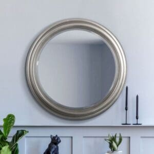 Harlow Round Silver Framed Mirror 96cm