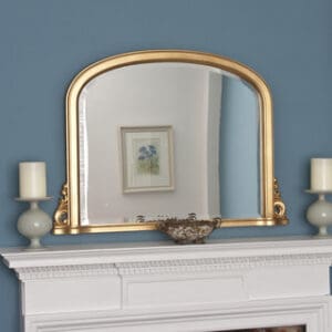 Hyde Scroll Gold Overmantle Mirror