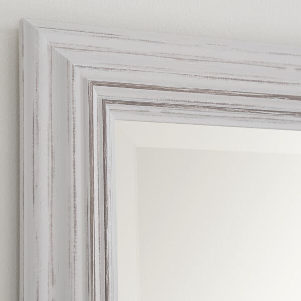 Padstow White Rectangular Mirror Close Up