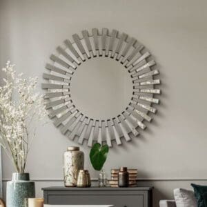 Sunburst Funky Round Mirror. Available in 2 sizes. Funky wall mounted mirror.