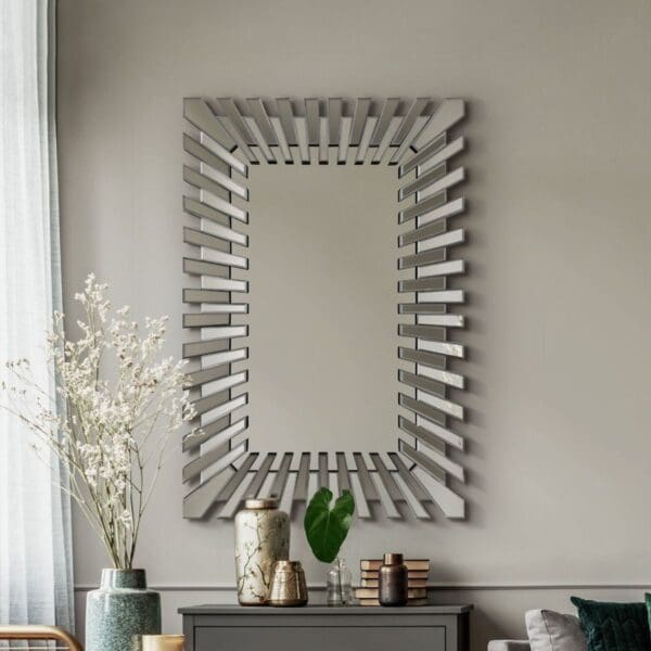 Sunburst Rectangular Funky Mirror 120x80cm