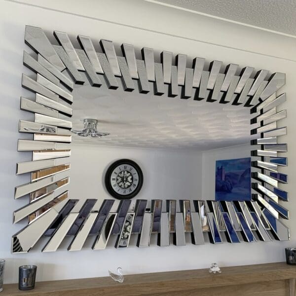 Sunburst Rectangular Mirror 120x80cm
