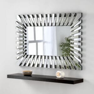 Sunburst Rectangular Wall Mirror 120x80cm