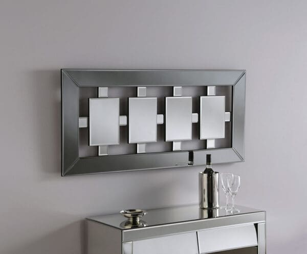 Toronto Grey Art Deco Mirror 120x59cm