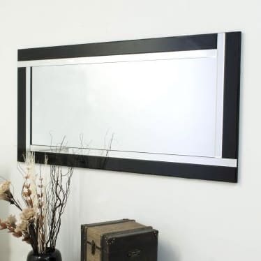 Exminster Black Glass Mirror 174x85cm