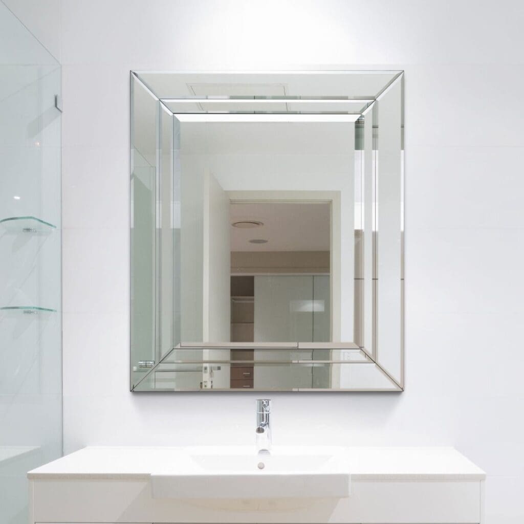 Roadford Double Edge Mirror 68x58cm Wall Mounted Frameless Bathroom Mirror