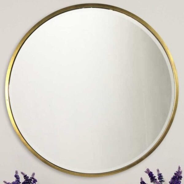 Soho Metal Gold Round Mirror 100cm