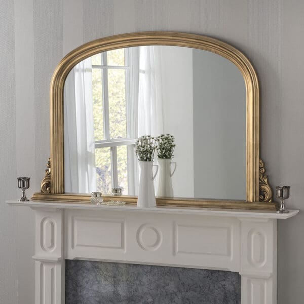 Mayfair Gold Scroll Overmantle Mirror
