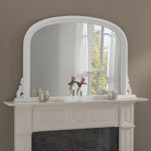Mayfair White Scroll Overmantle Mirror
