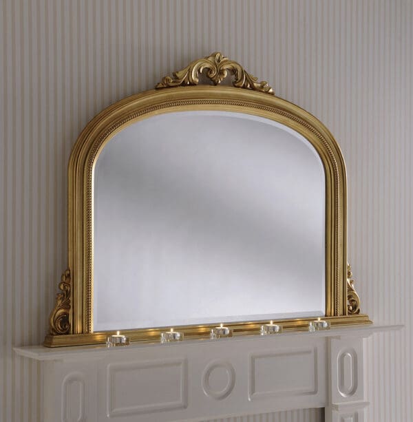 Worcester Gold Overmantle Mirror 79x112cm.
