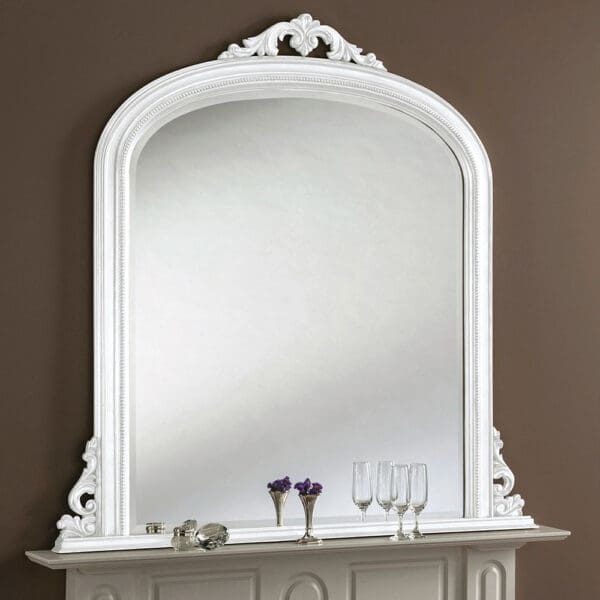 Worcester White Overmantle Mirror 127x122cm