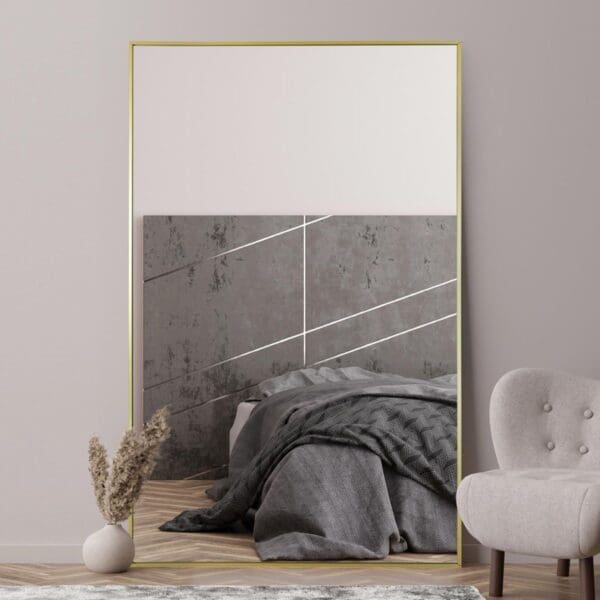 Almere Aluminium Gold Mirror 174x110cm