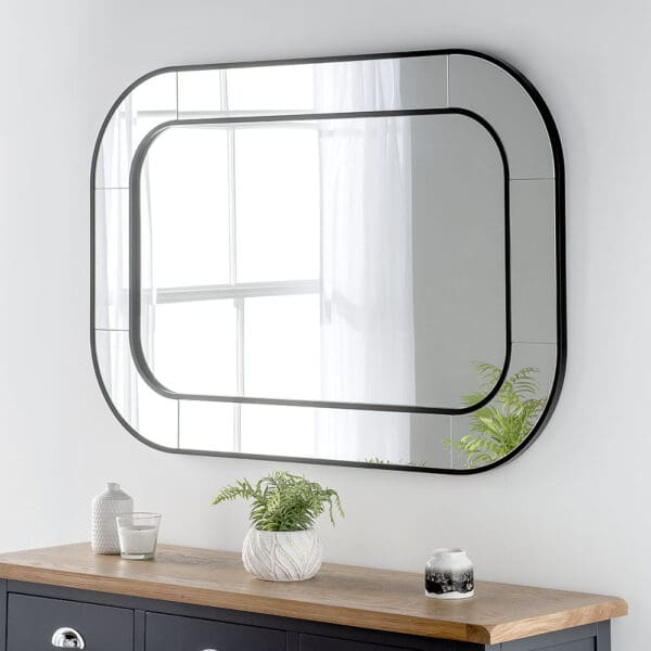 Hatton Black Rectangle Mirror 120x80cm
