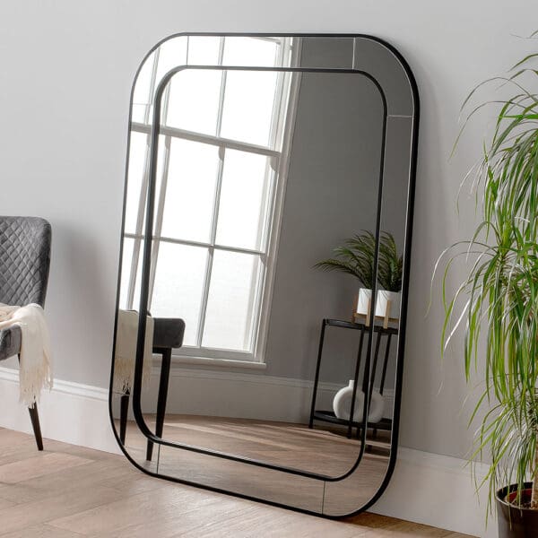 Hatton Black Rectangle Mirror 150x120cm