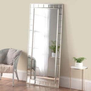 Harper Art Deco Full Length Silver Mirror 173x81cm