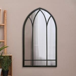 Clifton Black Metal Window Mirror 83x48cm