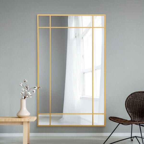 Imperial Modern Gold Metal Mirror 180x110cm