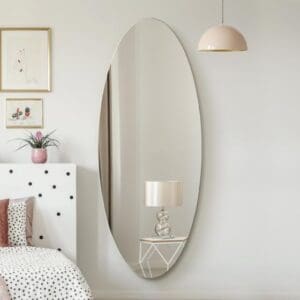 Oval Frameless Oval Glass Wall Mirror (2 Sizes)