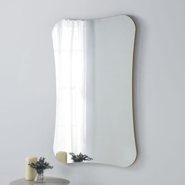 Dalton Frameless Irregular Curved Gold Mirror 120x80cm