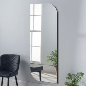 Foston Tall Rounded & Straight Black Mirror 170x70cm