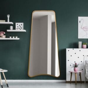 Bishop Gold Metal Trapezoid Shaped Mirror 200x95cm