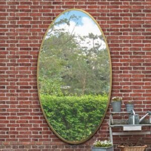 Gherkin Oval Large Gold Outdoor Mirror 200x112cm