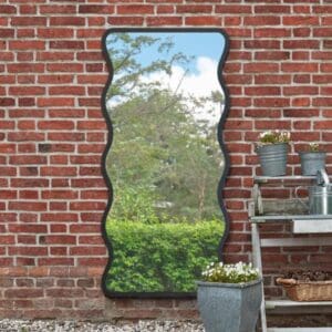 Greenwich Wavy Black Garden Mirror 170x80cm