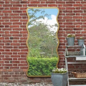 Greenwich Wavy Gold Garden Mirror 170x80cm