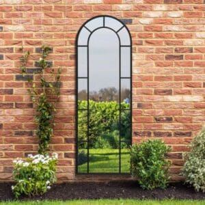 Haldon Tall Arch Black Garden Mirror 170x60cm