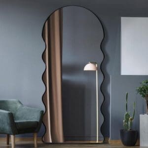 Lambert Wavy Arch Black Metal Mirror 180x80cm