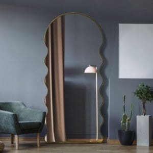 Lambert Wavy Arch Gold Metal Mirror 180x80cm