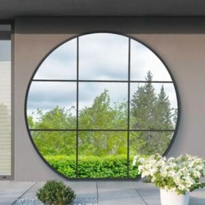 Parliament Extra Large Flat Base Round Black External Mirror 189x180cm